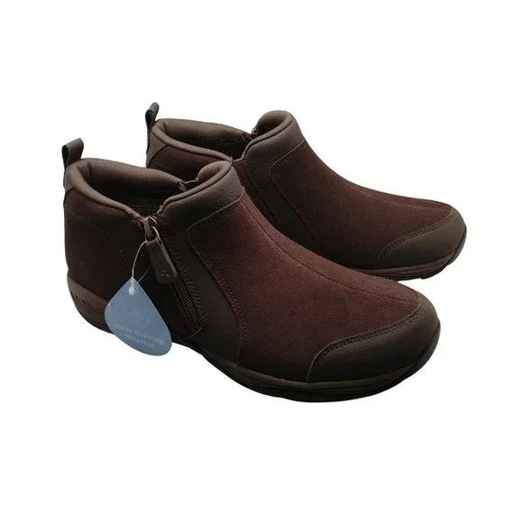 Easy Spirit Dark Brown Suede Evony Booties Ankle Boots Size 9.5M - Picture 5 of 14
